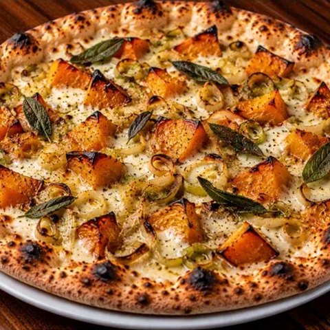 Colosseo white pizza with roasted pumpkin and sage at The Code Pizza Bar, Collingwood
