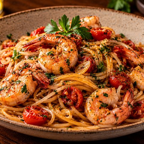 Spaghetti Prawns at The Code Pizza Bar, Collingwood